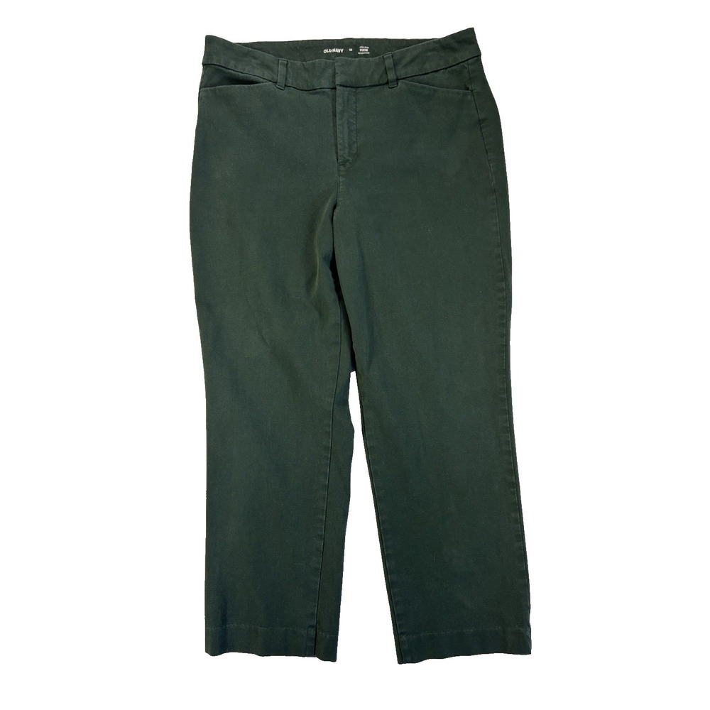 Old Navy Women's 12 Green Sexy High Rise Pixie Ankle Pants Coastal Colorful Y2K